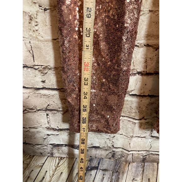 Project Runway Pants Womens Small All Over Sequins Blush Pink Pull On Stretch - Picture 11 of 15